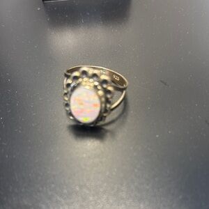 Source Unknown Silver Ring with Iridescent Stone